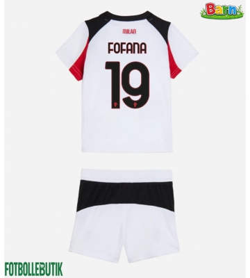 AC Milan Youssouf Fofana #19 Bortaställ Barn 2025-26 Kortärmad (+ Korta byxor)